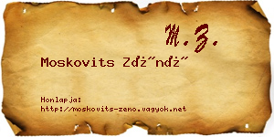Moskovits Zénó névjegykártya